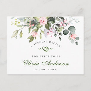 Eukalyptus-Brautparty-Rezept-Karte Postkarte