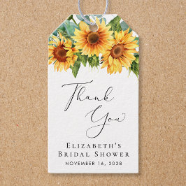 Eukalyptus-Brautparty Sunflower Geschenkanhänger