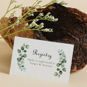 Eukalyptus Bridal Baby Shower Wedding Registry Visitenkarte