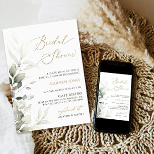Eukalyptus Bridal Dusche Einladung Grün