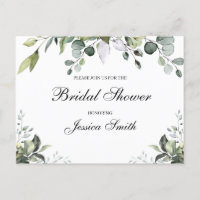 Eukalyptus Bridal Dusche Einladung Postkarte