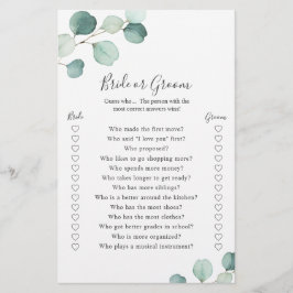 Eukalyptus Bride Groom Spiel Rustikales Brautparty