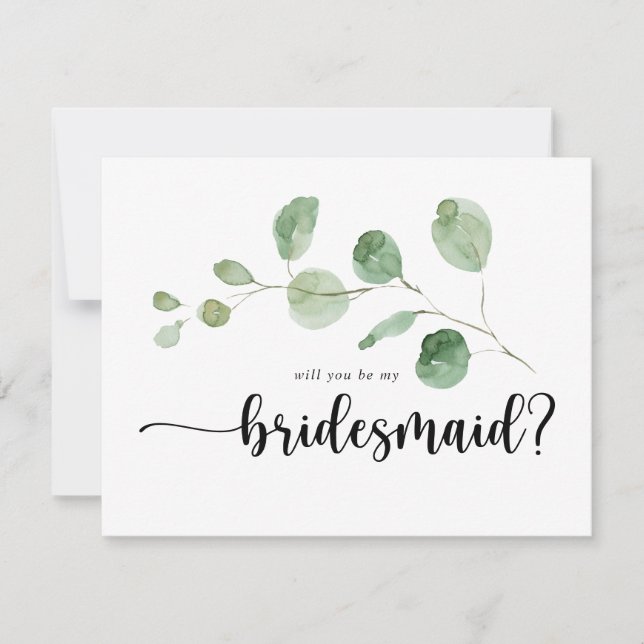 Eukalyptus Bridesmaid Vorschlag Note Card Mitteilungskarte (Vorderseite)