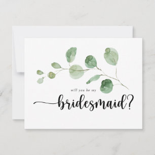 Eukalyptus Bridesmaid Vorschlag Note Card Mitteilungskarte