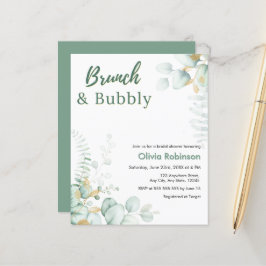Eukalyptus-Brunch- & Bubbly-Brautjungfer-Einladung