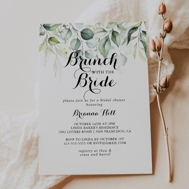 Eukalyptus Brunch mit Brautdusche Einladung (Von Creator hochgeladen)