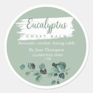 Eukalyptus-Brustkorb/Balm-Etikett Runder Aufkleber