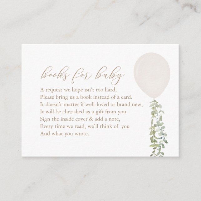 Eukalyptus-Bücher für Kleinkinder Begleitkarte (Vorderseite)