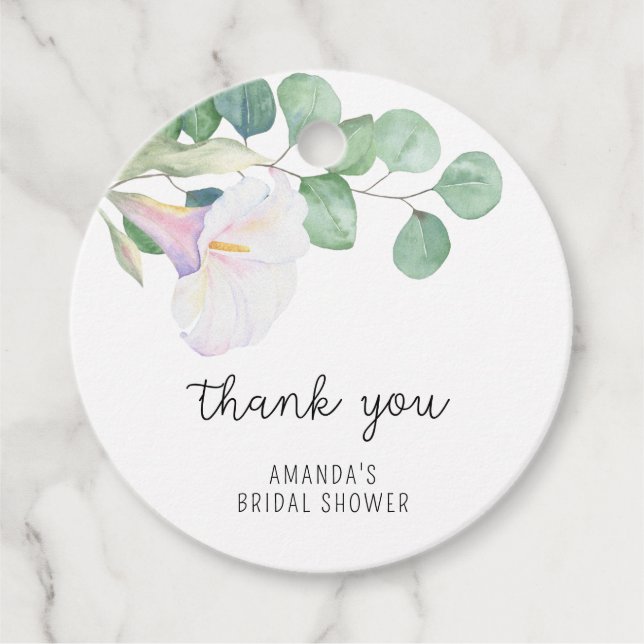 Eukalyptus - calla - Brautparty vielen Dank Geschenkanhänger (Vorderseite)