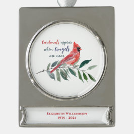 Eukalyptus Cardina Keepake Memorial Banner-Ornament Silber