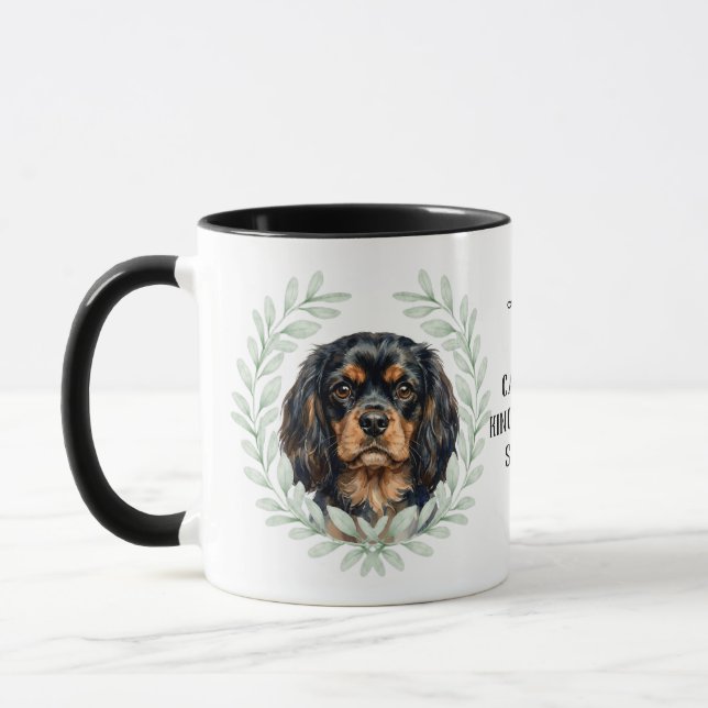 Eukalyptus Cavalier King Charles Spaniel Monogramm Tasse (Links)