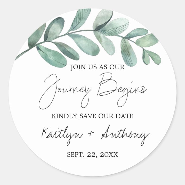 Eukalyptus Classic R Runder Aufkleber (Vorderseite)