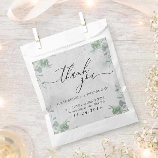 Eukalyptus Clean Einfache formale Minimalistische  Geschenktütchen (Ausgeschnitten)