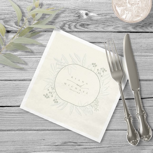 Eukalyptus Color Tones Wreath Ivory ID901 Serviette (Von Creator hochgeladen)