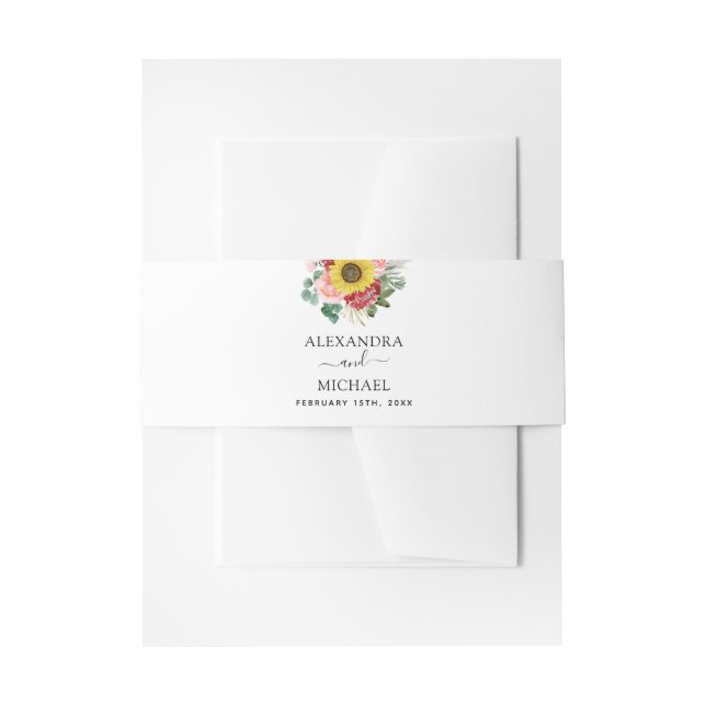 Eukalyptus Country Watercolor Wedding Einladungsbanderole (Vorderseite Beispiel)