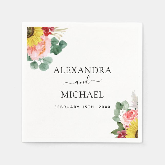 Eukalyptus Country Watercolor Wedding Serviette (Vorderseite)