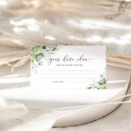 Eukalyptus Date Nacht Ideen. Datum jar Begleitkarte