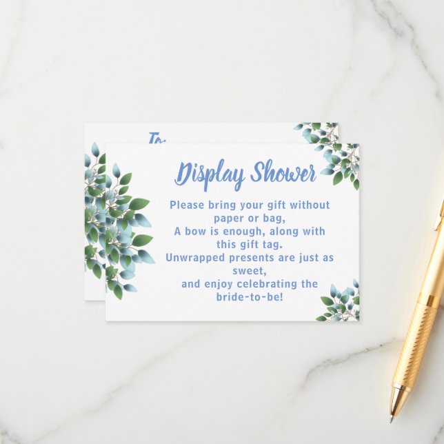 Eukalyptus Display Bridal Polterabend Begleitkarte (Vorderseite/Rückseite Beispiel)