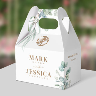 Eukalyptus Double Happiness Wedding Vielen Dank Geschenkschachtel