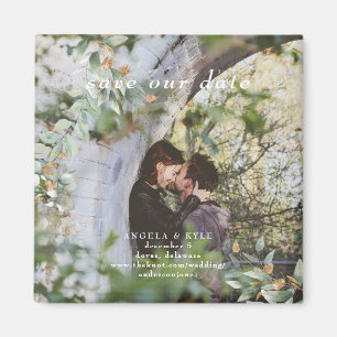 Eukalyptus Einfache Foto Save-the-Date-Magnet Magnet
