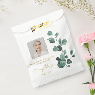 Eukalyptus Einfache Foto-Trauer-Samen Geschenktütchen