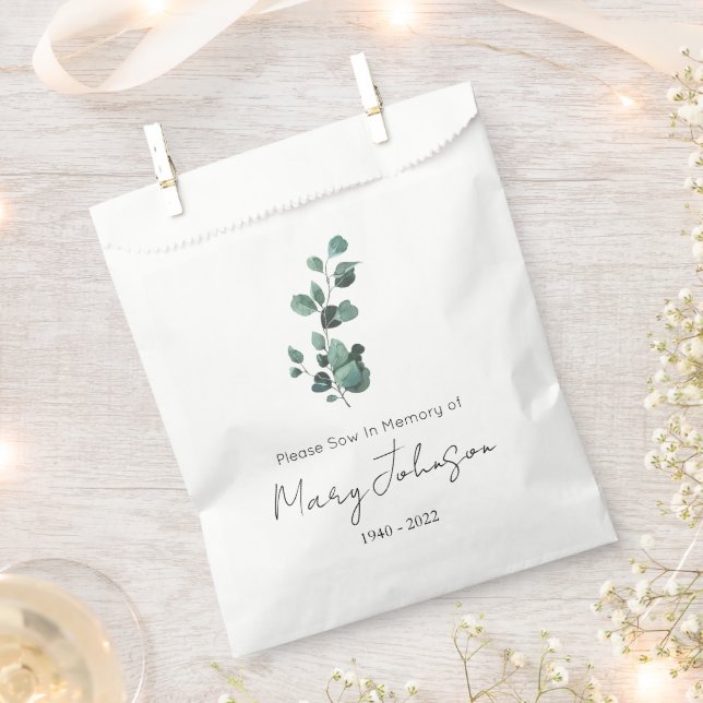Eukalyptus | Einfaches Samenpaket Begräbnis  Geschenktütchen (Ausgeschnitten)