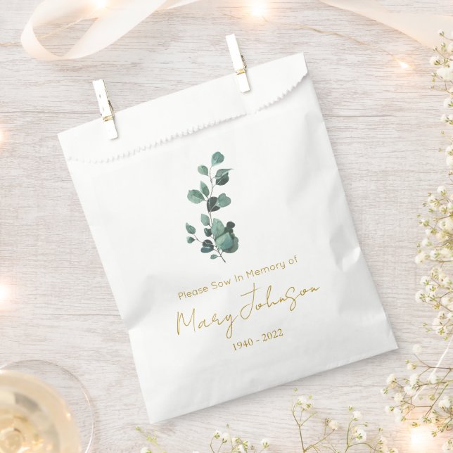 Eukalyptus | Einfaches Samenpaket Begräbnis  Geschenktütchen (Ausgeschnitten)