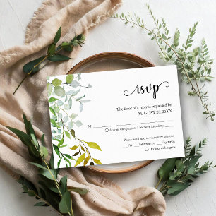 Eukalyptus Elegant Greenerity Wedding RSVP Card