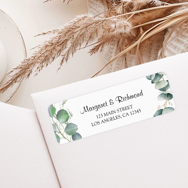 Eukalyptus Elegant Greenerity Wedding Rücksendeadr (Von Creator hochgeladen)