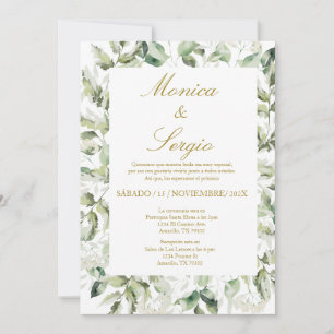 Eukalyptus Elegant Hochzeit Einladung auf Spanisch