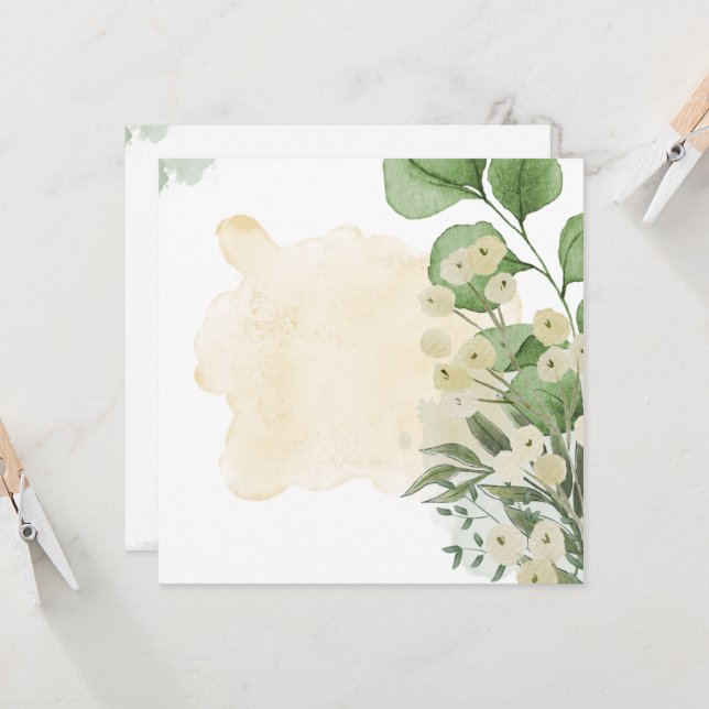 Eukalyptus Elegant Hochzeitseinladung Einladung (Vorderseite/Rückseite Beispiel)