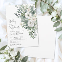 Eukalyptus Elegante Babyparty mit Blumenmotiven