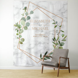 Eukalyptus-Elegante Hochzeit mit Kupfergeometrie Wandteppich