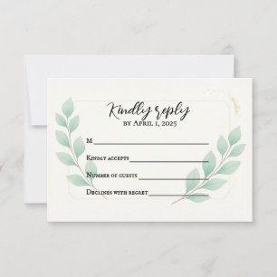 Eukalyptus Embrace Traditionelle RSVP-Karte Dankeskarte