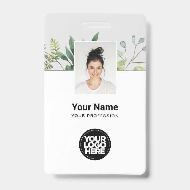 Eukalyptus Employee Foto, BarCode, Logo, Name Ausweis (Vorderseite)