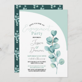 Eukalyptus Engagement Party Paare Dusche Blätter Einladung