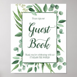 Eukalyptus Envy Sign Our Guest Book Wedding Poster