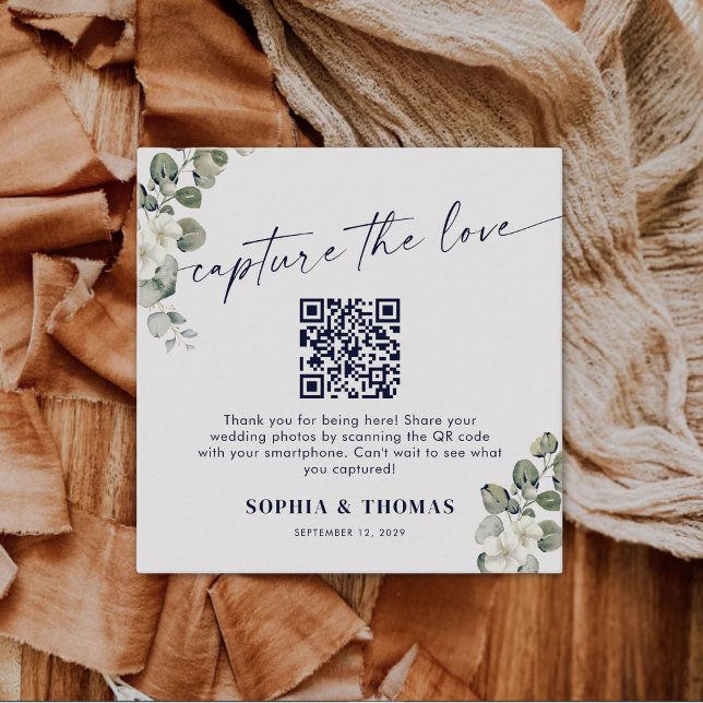 Eukalyptus erfasst die Liebe QR-Code Hochzeiten Fo Begleitkarte (Von Creator hochgeladen)