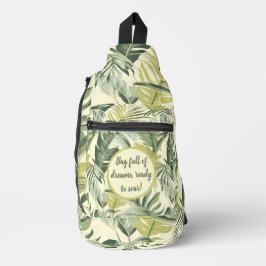 Eukalyptus-Eukalyptus in grüner Wasserfarbe Druckk Crossbody Bag