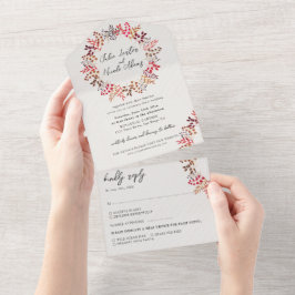 Eukalyptus Fall Leaf Wreath Wedding All All In One Einladung