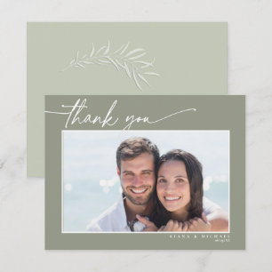 Eukalyptus Farbton Hochzeitsgrün ID901 Dankeskarte