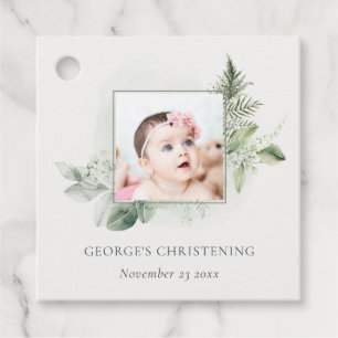 Eukalyptus fern Foliage Foto Christening Geschenkanhänger