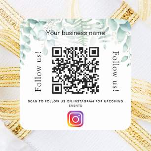 Eukalyptus-Firmenname qr-Codeinstagramm Quadratischer Aufkleber