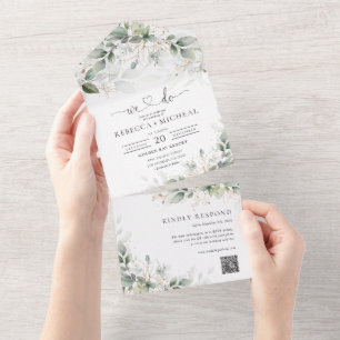Eukalyptus floral All in one Wedite Einladung