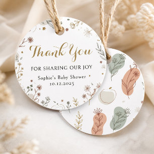 Eukalyptus Floral Aquarell Baby Shower Danke schön Geschenkanhänger
