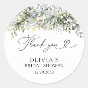Eukalyptus Floral Brautparty Runder Aufkleber