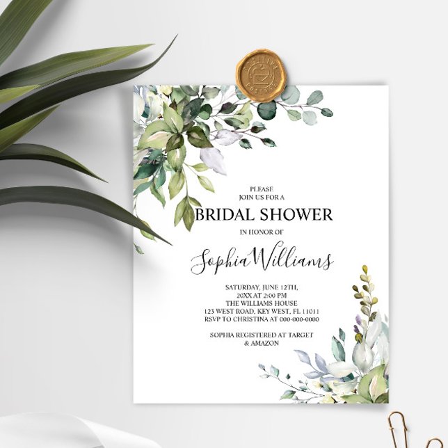 Eukalyptus Floral Bridal Dusche Einladung (Von Creator hochgeladen)