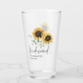 Eukalyptus floral Bridesmaid Script Glas