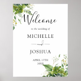 Eukalyptus Floral Elegante Wedding Welcome Sign Poster