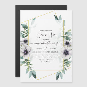 Eukalyptus floral Geometric Sip und Siehe Magneteinladung
